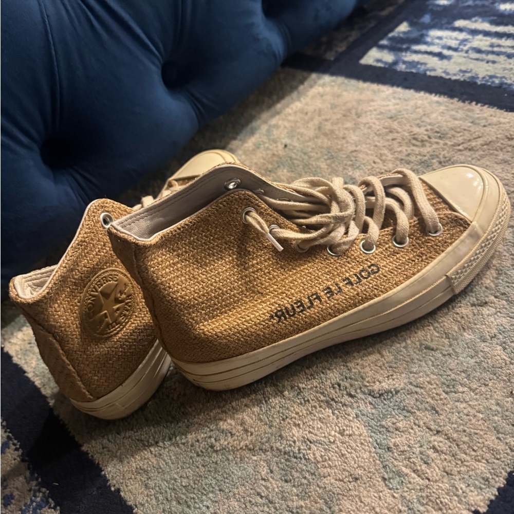 Converse High-Top Sneakers in Brown and Cream